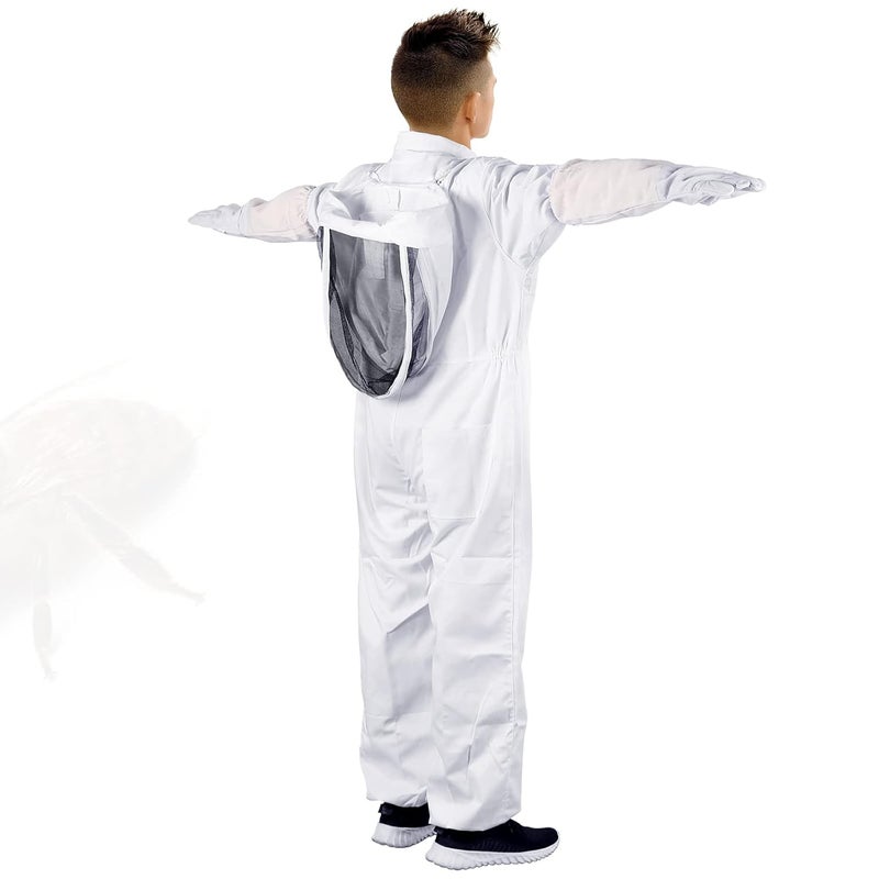 ECKXCH Professional Bee Suit for Men Women with Gloves, Full Body Beekeeping Suit with Ventilated Hood, Bee Outfit for Backyard Beginner Beekeepers L - Image 2